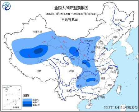 中西部未來三天降溫最多達10℃ 南方迎明顯降水